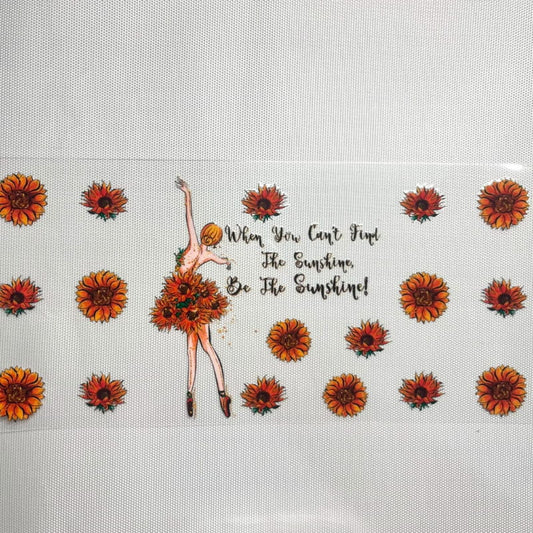 16oz UVDTF Cup Wraps, Words ,Sunflower Girl