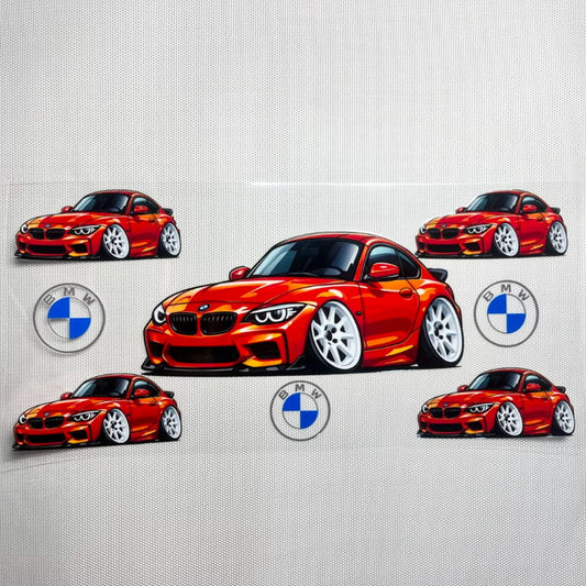 16oz UVDTF Cup Wraps, Brand Cars