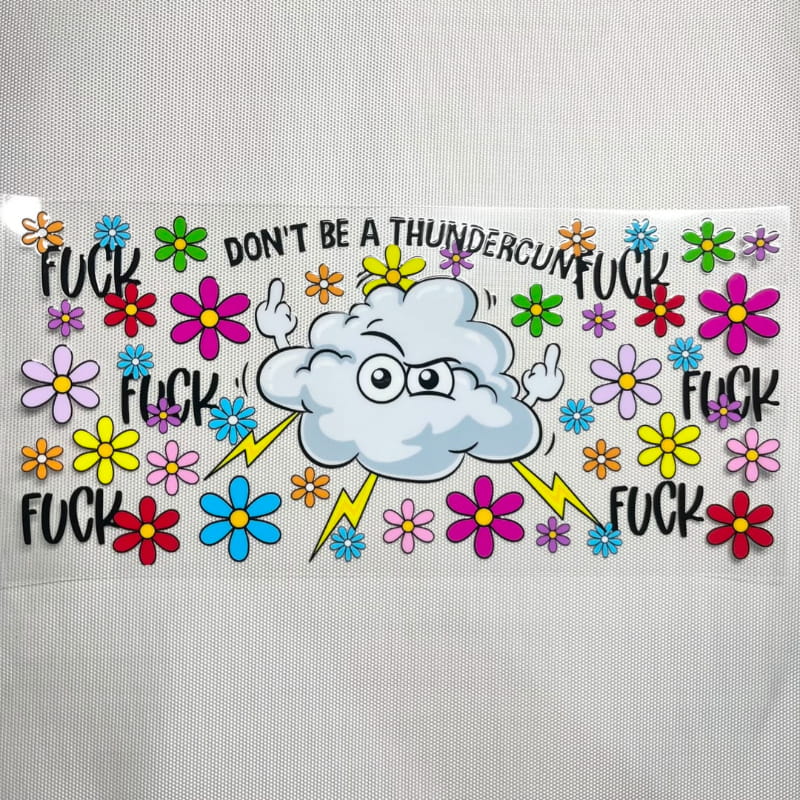 16oz UVDTF Cup Wraps, Bad Words & Fuck & Middle Finger