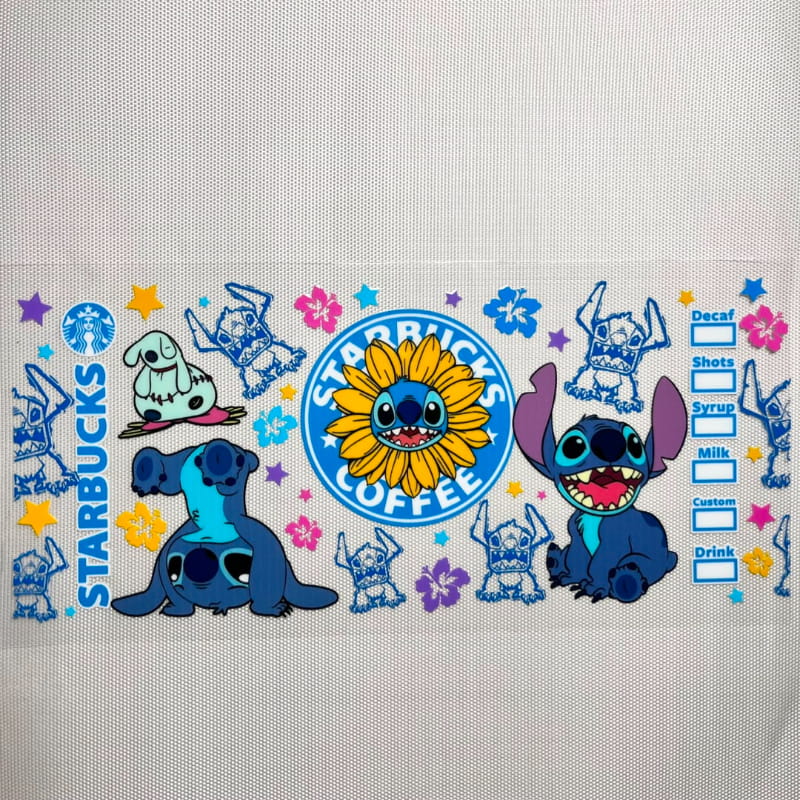 16oz UVDTF Cup Wraps, Cartoon ,Stitch