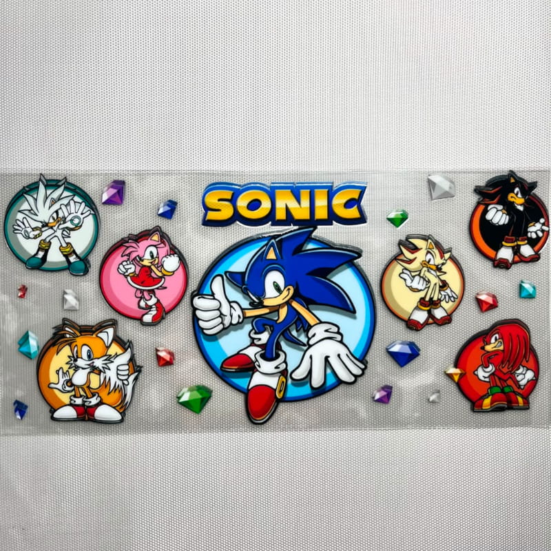 16oz UVDTF Cup Wraps, Japanese Anime, Sonic