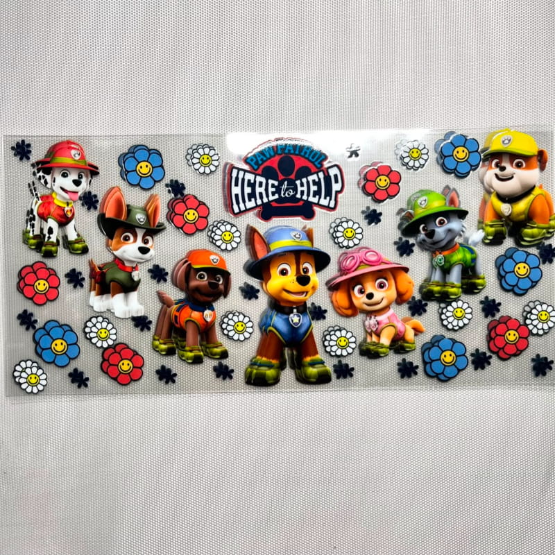16oz UVDTF Cup Wraps, Cartoon, Paw Patrol