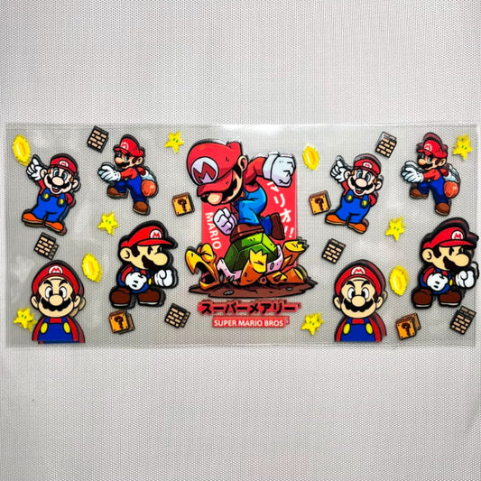 16oz UVDTF Cup Wraps,Cartoon,Super Mario