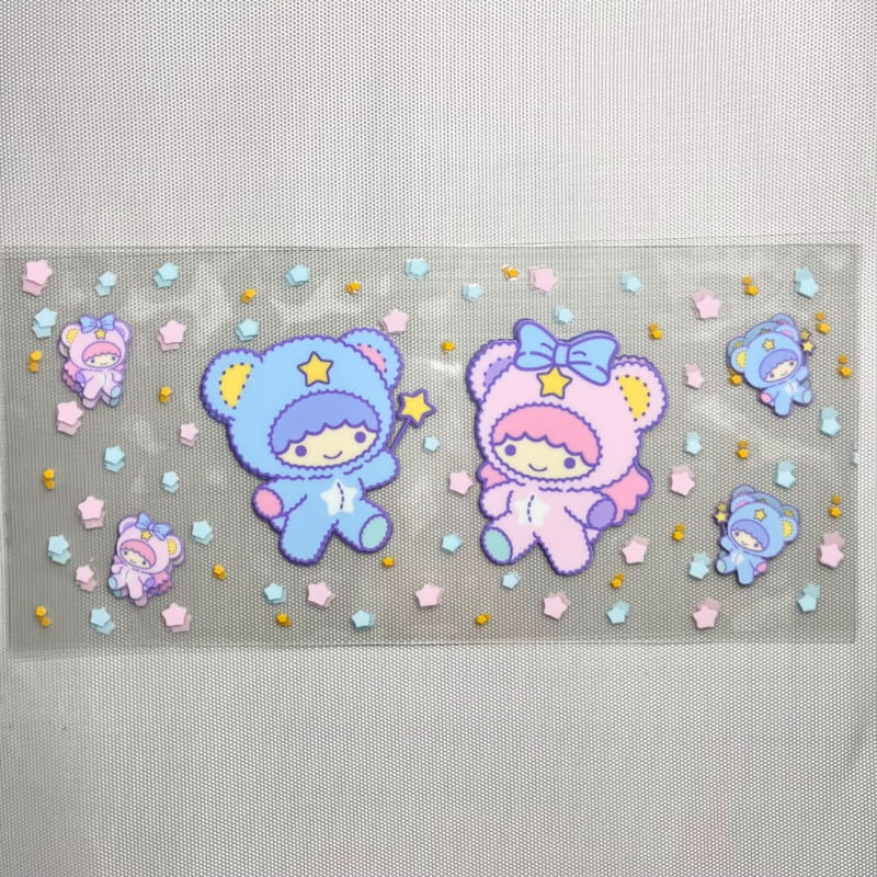 16oz UVDTF Cup Wraps, Twin Star, Cartoon