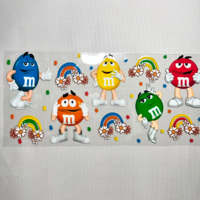 16oz UVDTF Cup Wraps, Cartoon ,M&M's Chocolate