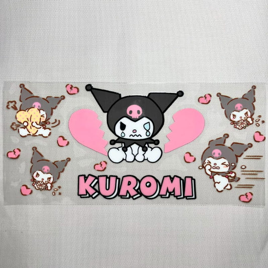 16oz UVDTF Cup Wraps, Cartoon Sanrio ,Kuromi