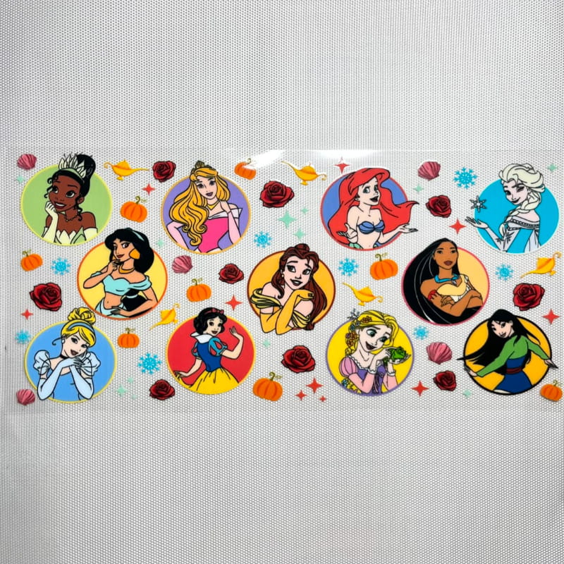 16oz UVDTF Cup Wraps,Cartoon ,Princess