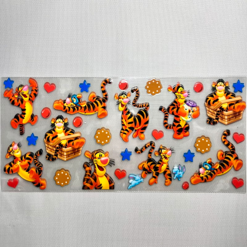 16oz UVDTF Cup Wraps ,Cartoon, Tiger