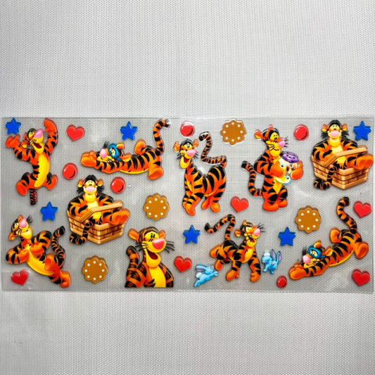 16oz UVDTF Cup Wraps ,Cartoon, Tiger