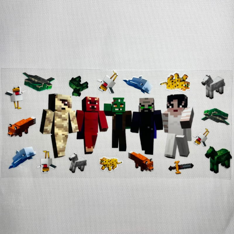 16oz UVDTF Cup Wraps, Cartoon, Minecraft