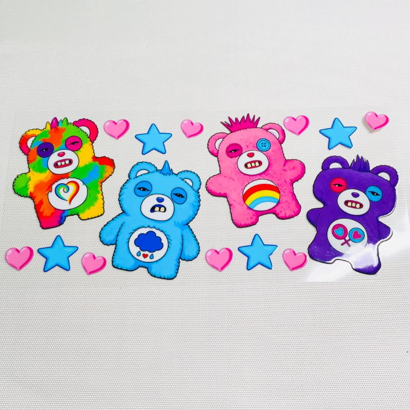 16oz UVDTF Cup Wraps, Cartoon, Care Bears