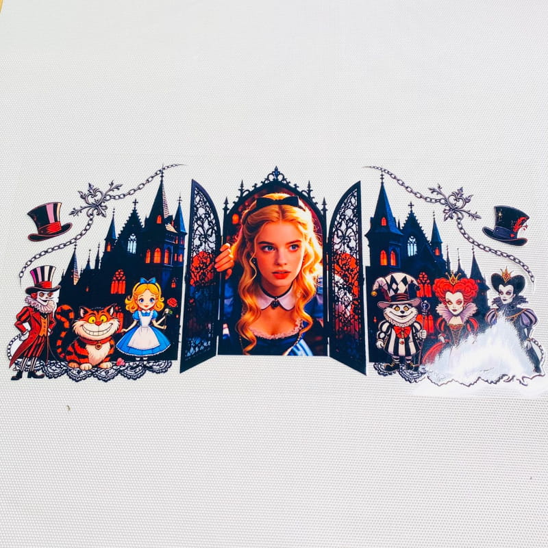 16oz UVDTF Cup Wraps,Cartoon Princess, Alice