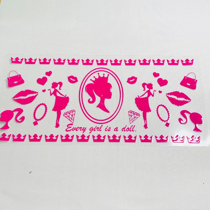 16oz UVDTF Cup Wraps ,Cartoon, Barbie