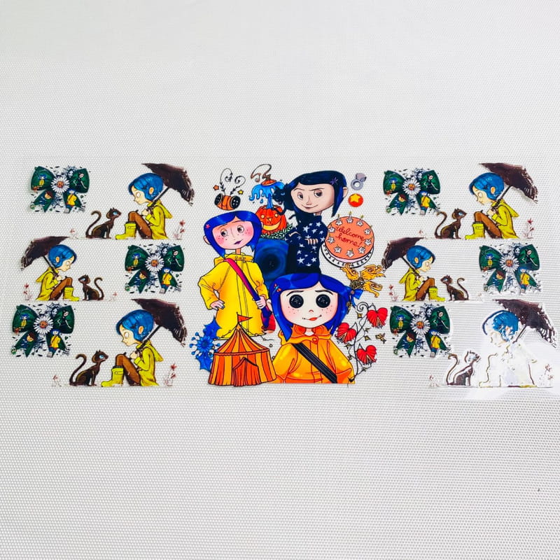 16oz UVDTF Cup Wraps, Cartoon, Coraline