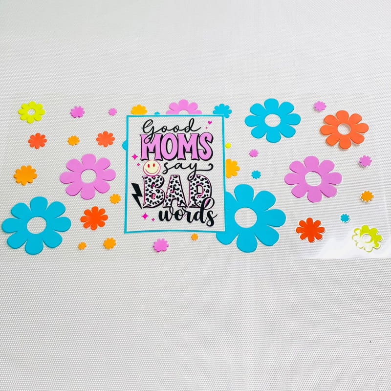 16oz UVDTF Cup Wraps, Words, Flower, Mom & Mother & Mama