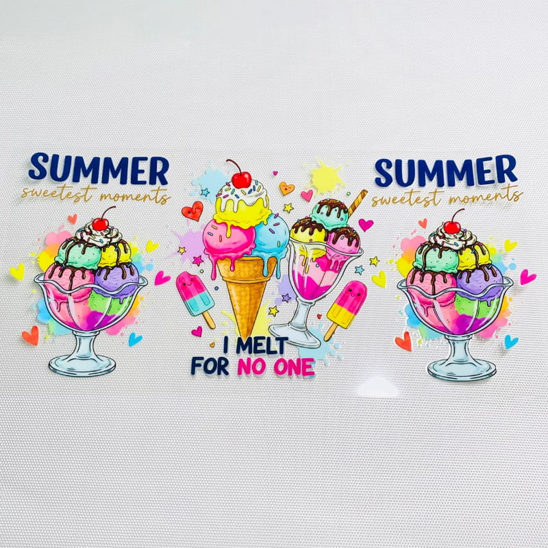 16oz UVDTF Cup Wraps ,Summer ,Ice Cream
