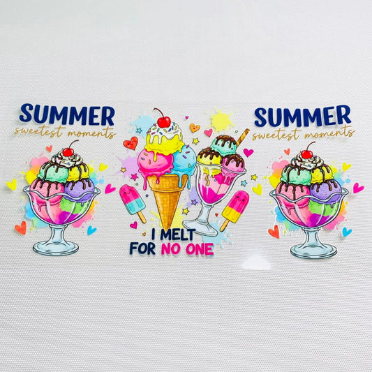 16oz UVDTF Cup Wraps ,Summer ,Ice Cream