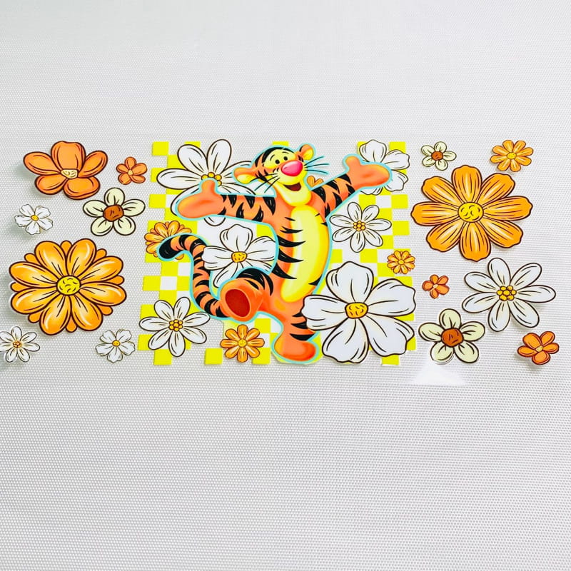 16oz UVDTF Cup Wraps ,Cartoon, Tigger