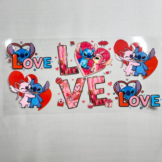 16oz UVDTF Cup Wraps, Cartoon ,Stitch Love