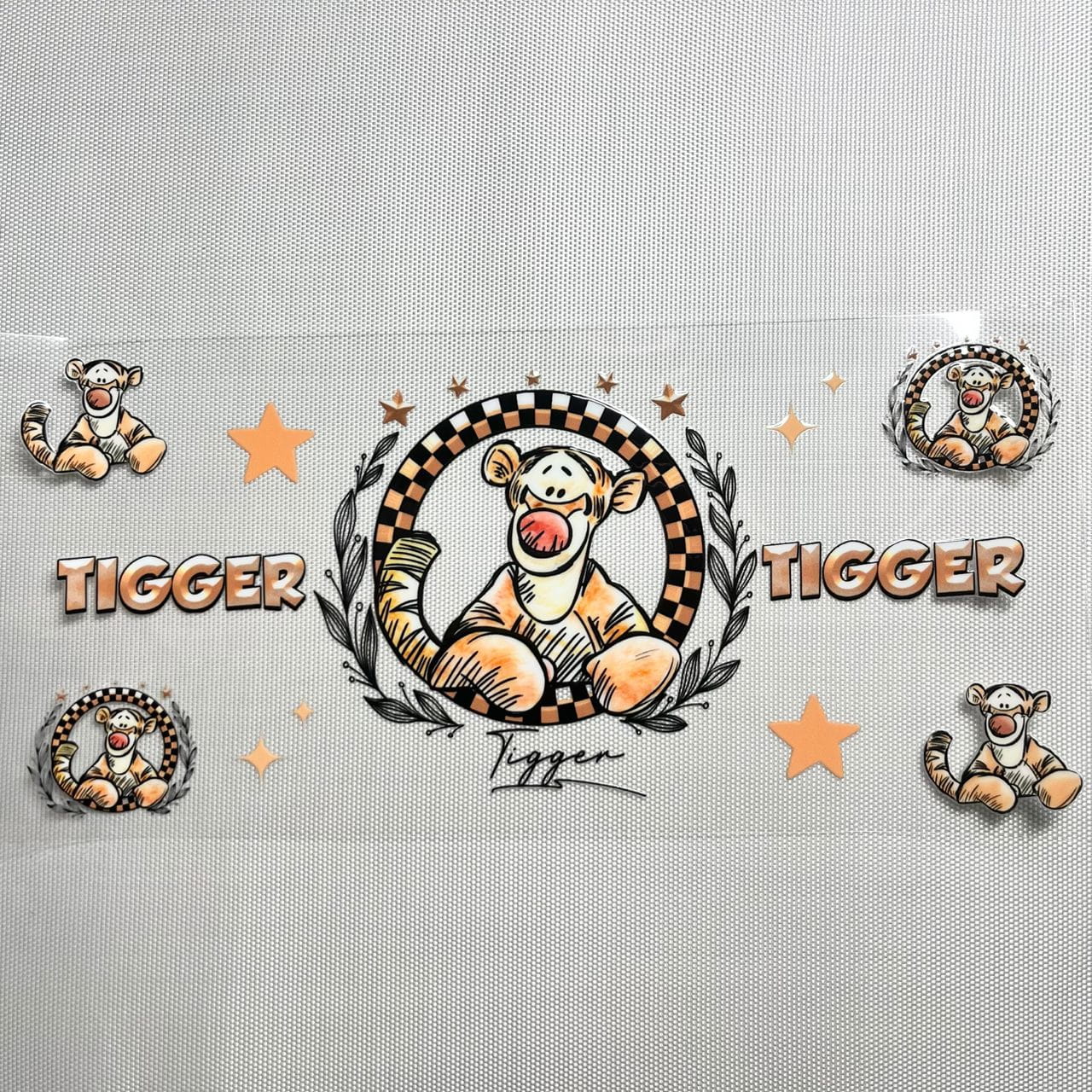16oz UVDTF Cup Wraps, Cartoon ,Tigger