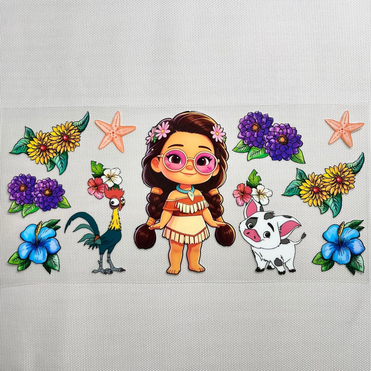 16oz UVDTF Cup Wraps, Cartoon Princess ,Moana