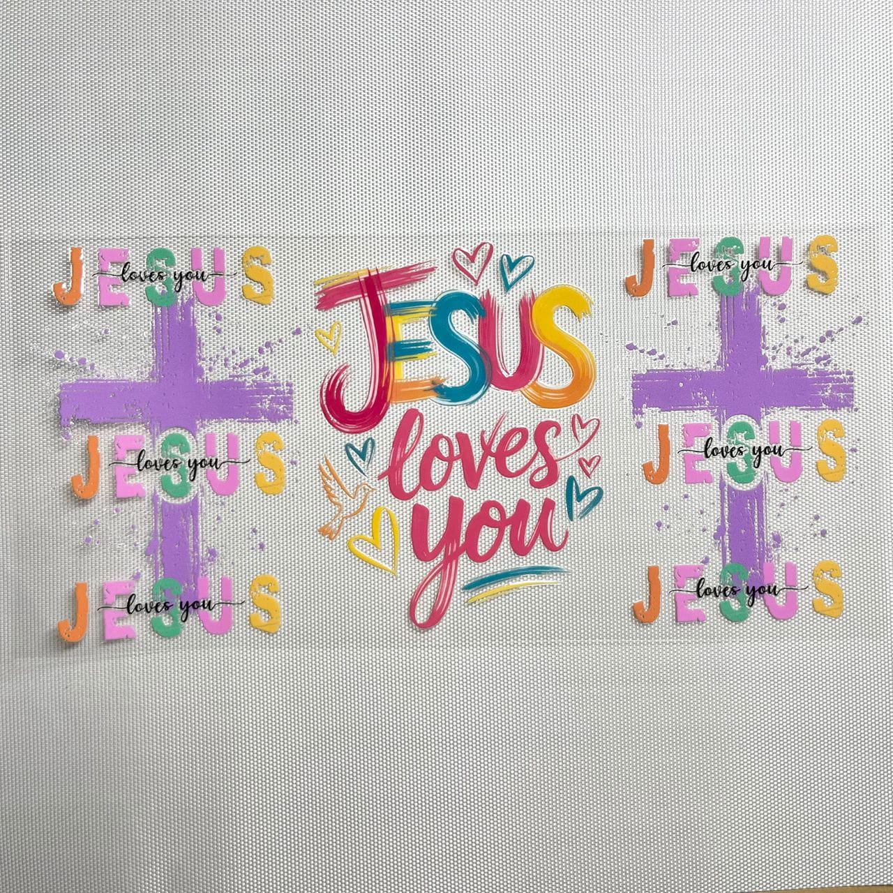 16oz UVDTF Cup Wraps, Jesus & Relihion & Cross