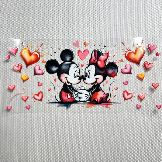 16oz UVDTF Cup Wraps, Cartoon ,Micky Minnie Mouse Couple