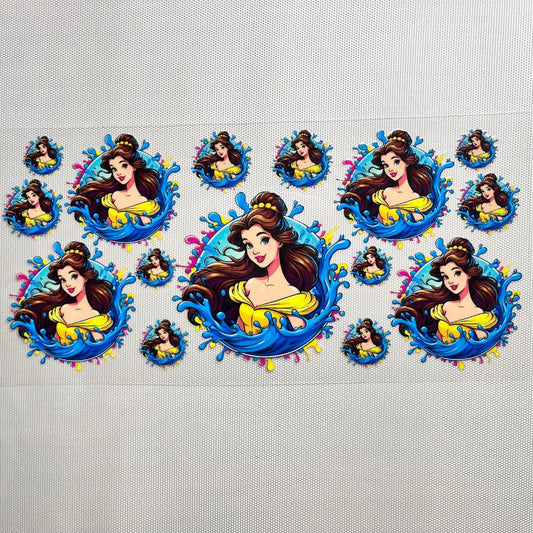 16oz UVDTF Cup Wraps, Cartoon Princess ,Bella
