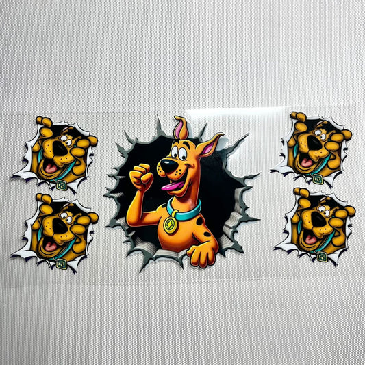 16oz UVDTF Cup Wraps, Cartoon ,Scooby Doo