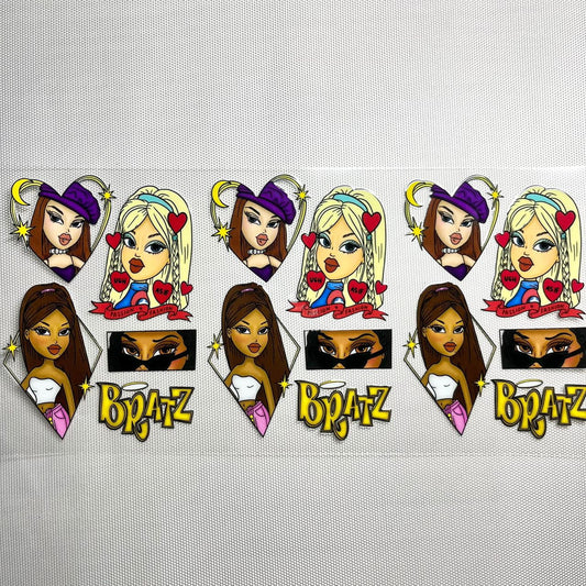 16oz UVDTF Cup Wraps, Cartoon , Bratz