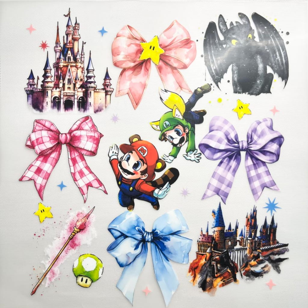 10inch Size DTF Heat Transfer ,Cartoon ,Super Mario