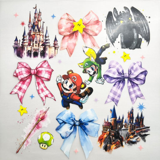 10inch Size DTF Heat Transfer ,Cartoon ,Super Mario