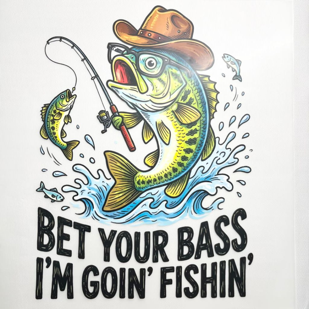 10inch Size DTF Heat Transfer ,Fishing