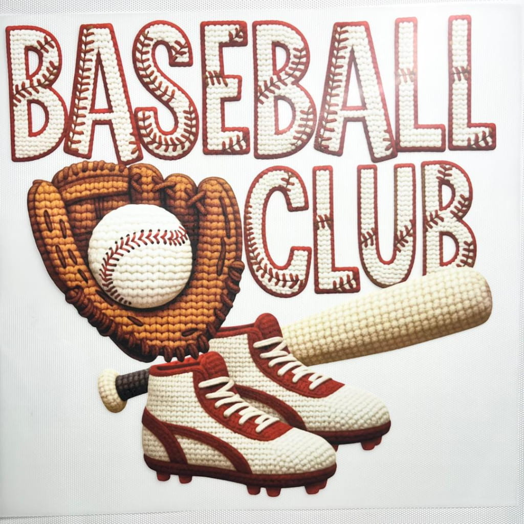 10inch Size DTF Heat Transfer ,Baseball Club