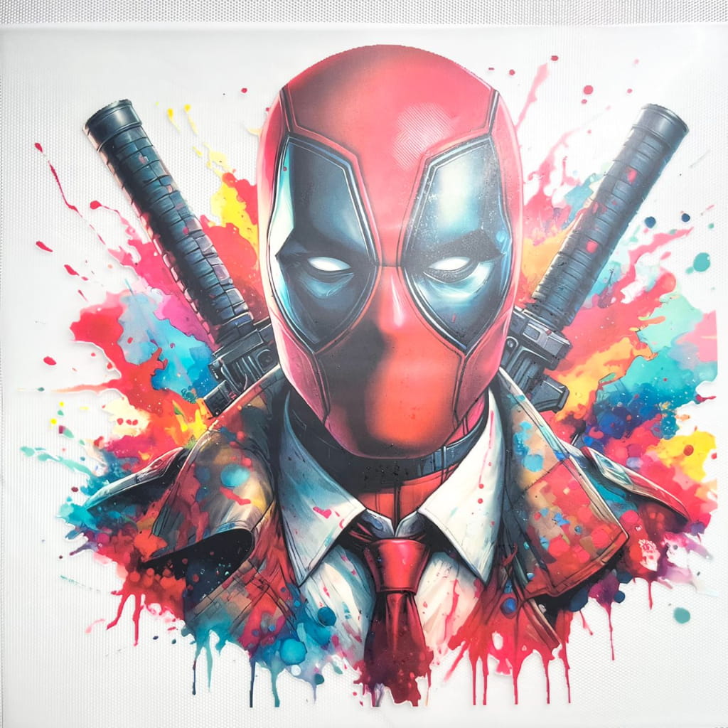 10inch Size DTF Heat Transfer ,Cartoon ,Hero ,Deadpool
