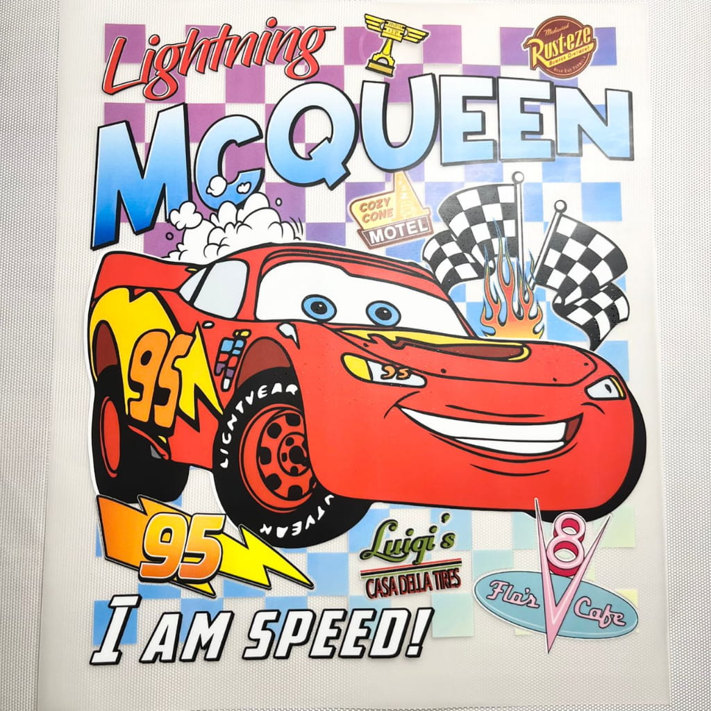 10inch Size DTF Heat Transfer ,Cartoon , Cars, McQueen