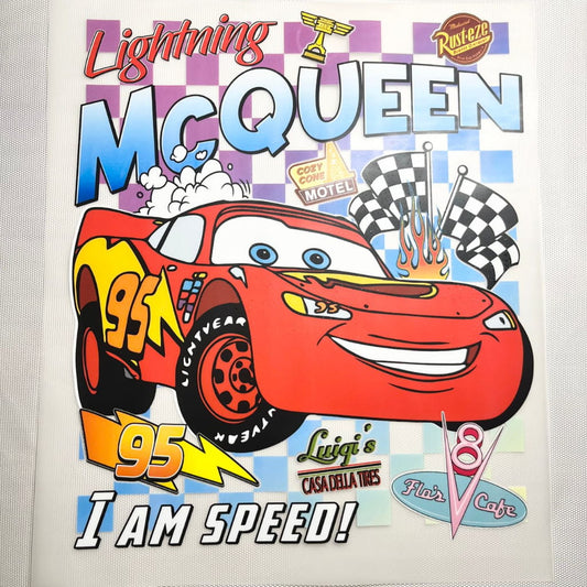 10inch Size DTF Heat Transfer ,Cartoon , Cars, McQueen