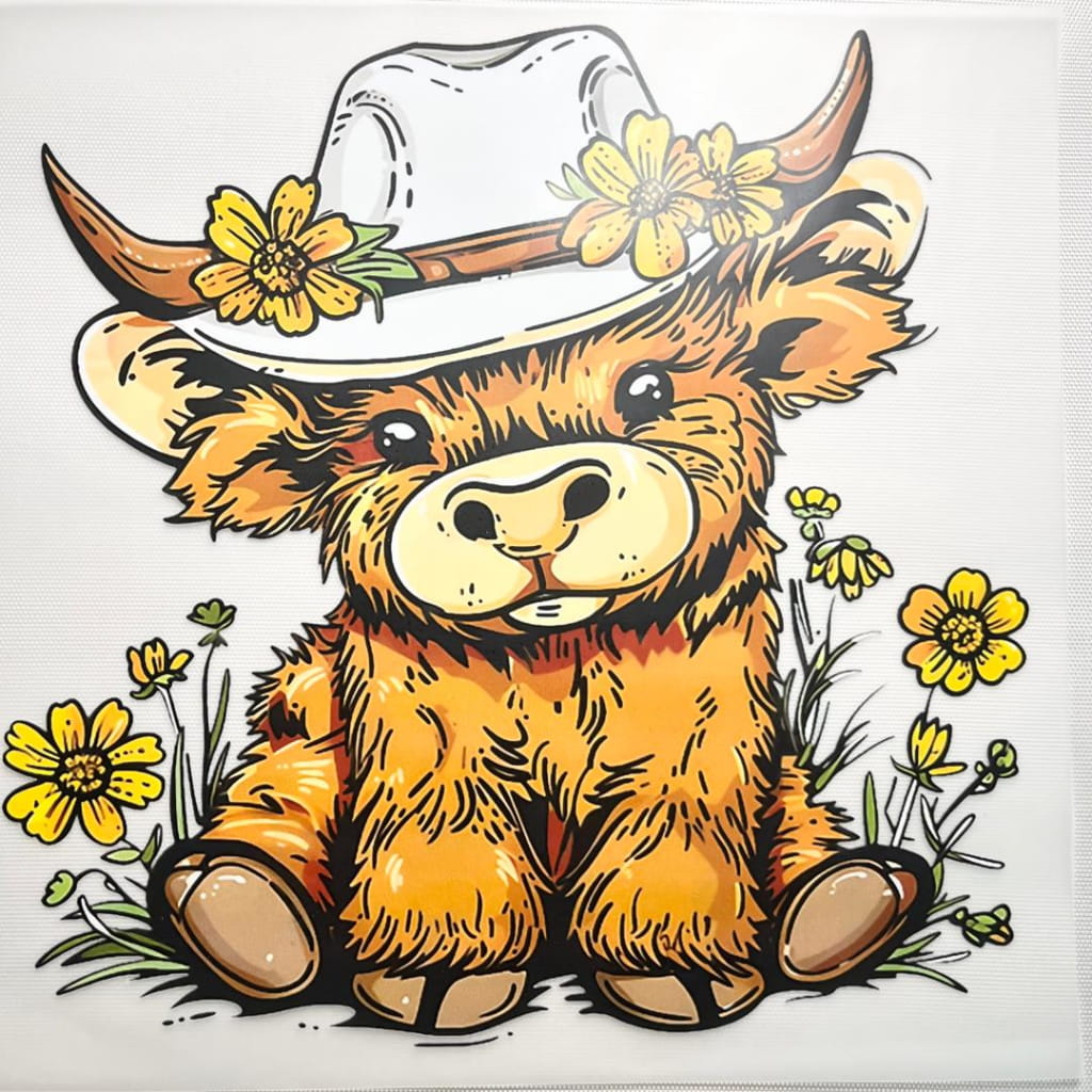 10inch Size DTF Heat Transfer ,Cow