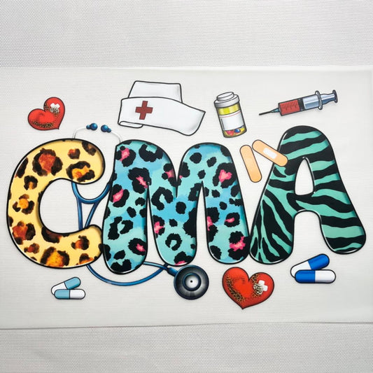 10inch Size DTF Heat Transfer ,Nurse & CMA