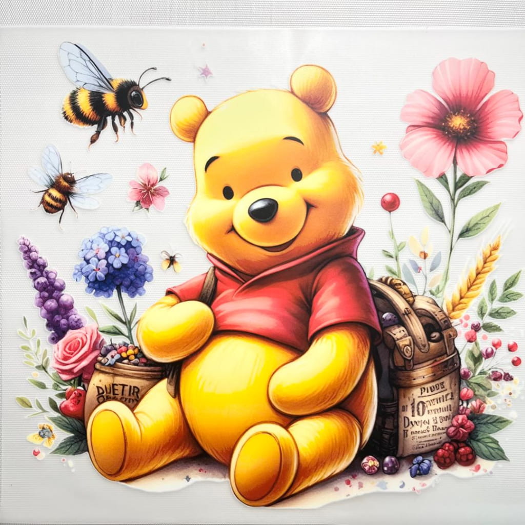 10inch Size DTF Heat Transfer ,Cartoon , Winnie Pooh