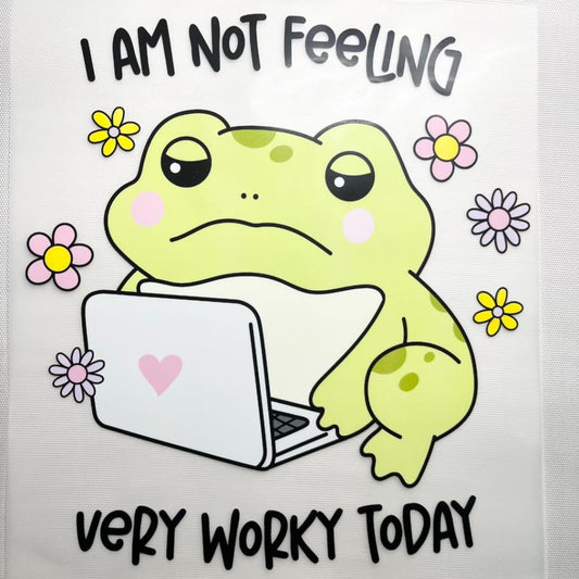 10inch Size DTF Heat Transfer ,Words & Frog