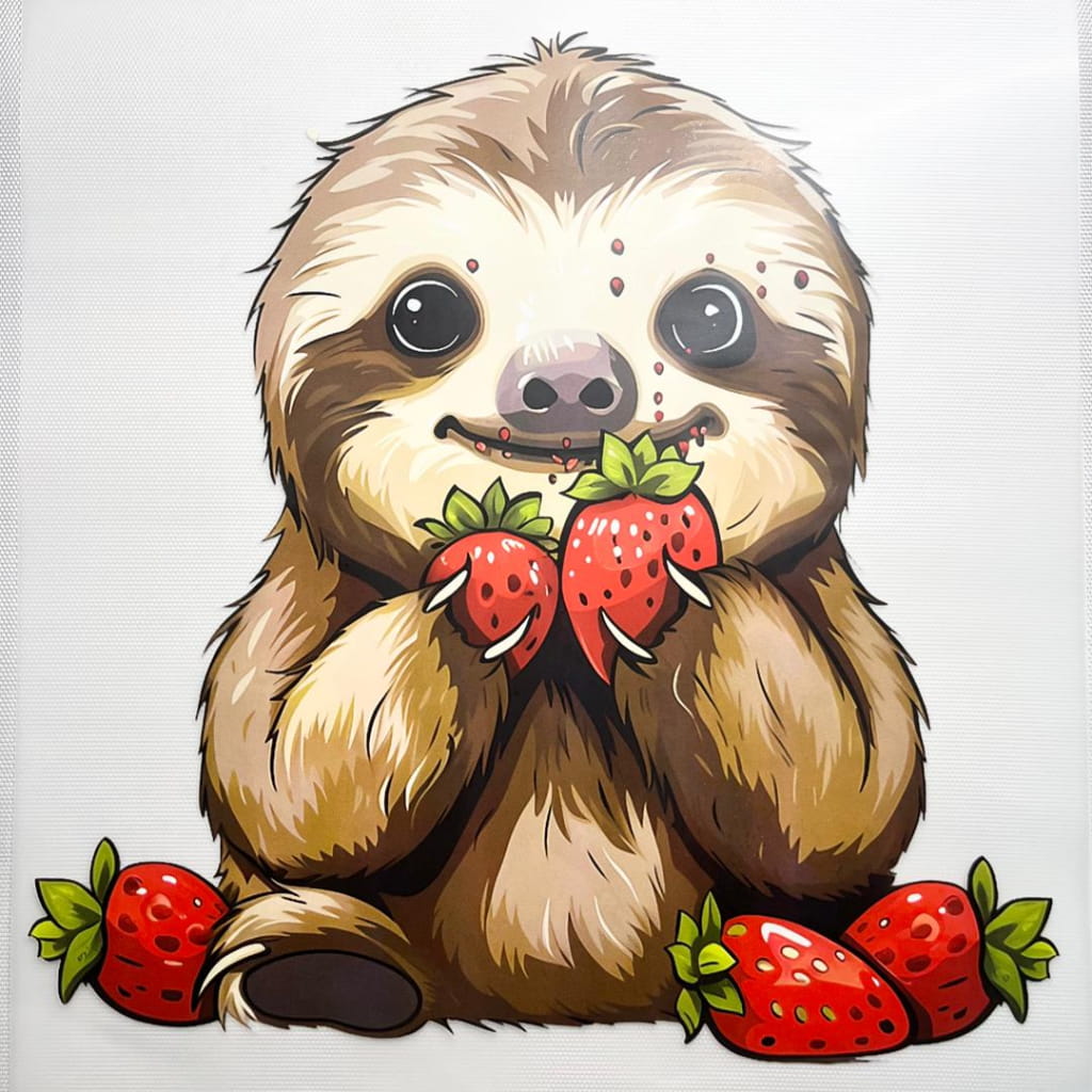 10inch Size DTF Heat Transfer ,Animals, Sloth