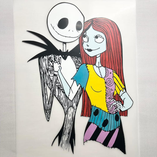 10inch Size DTF Heat Transfer , Horroible, Jack And Sally