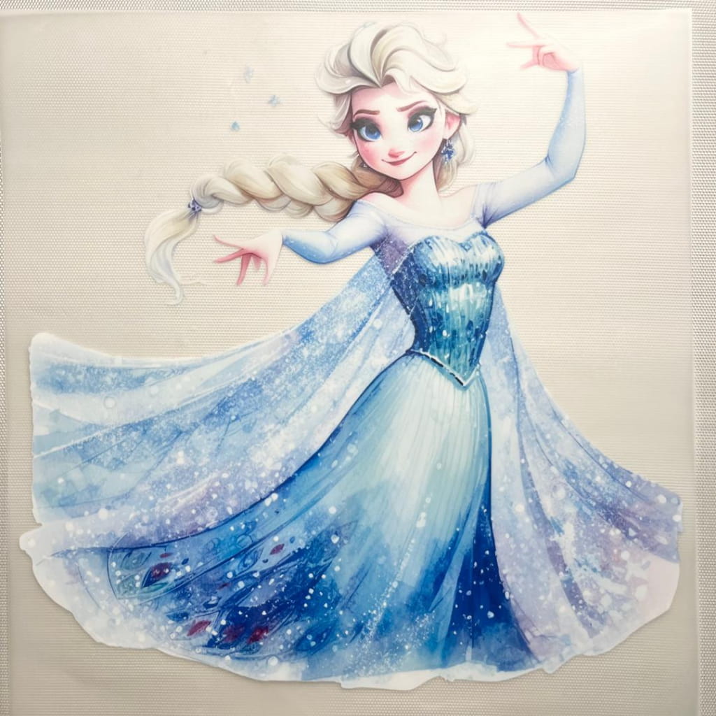 10inch Size DTF Heat Transfer ,Cartoon , Elsa Princess