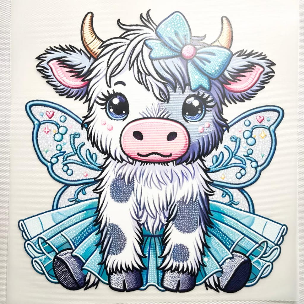 10inch Size DTF Heat Transfer ,Cow