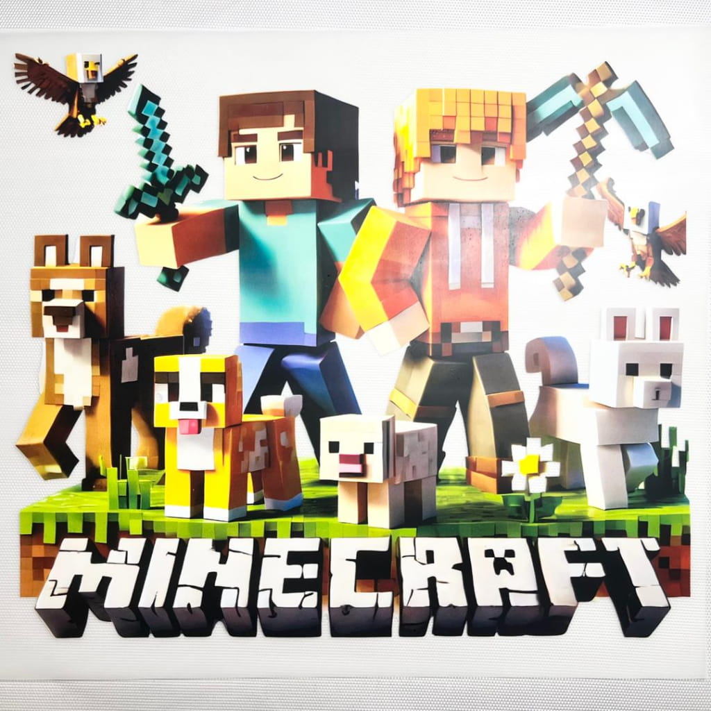 10inch Size DTF Heat Transfer ,Cartoon, Minecraft