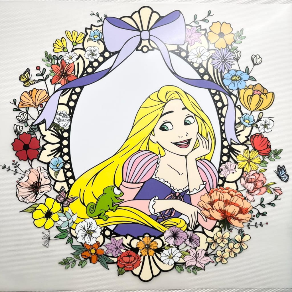10inch Size DTF Heat Transfer ,Cartoon , Princess ,Rapunzel