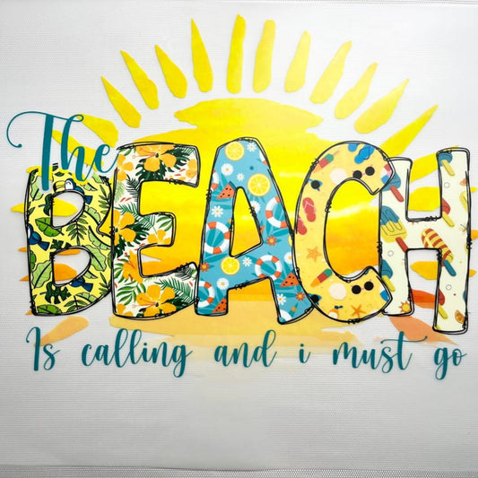 10inch Size DTF Heat Transfer ,Words ,Beach
