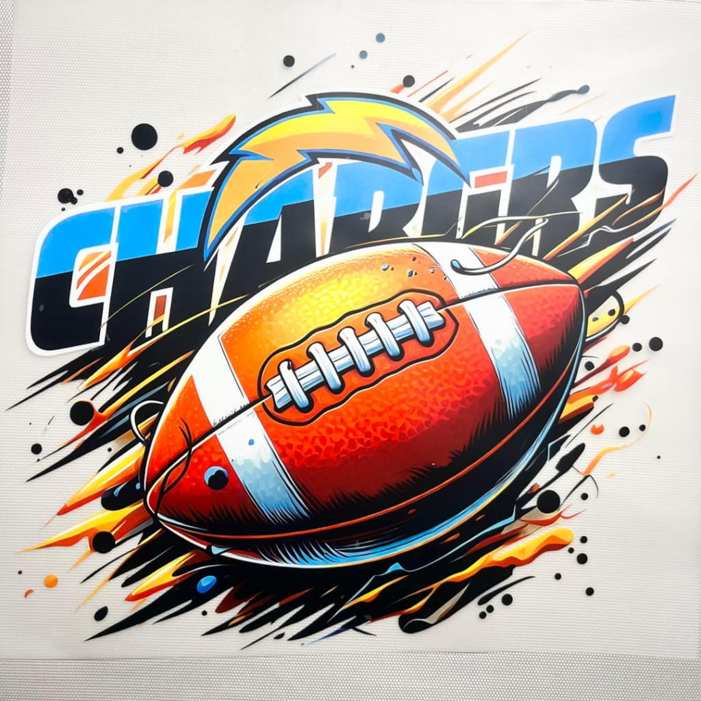 10inch Size DTF Heat Transfer ,Sports Team ,Football ,Chargrs
