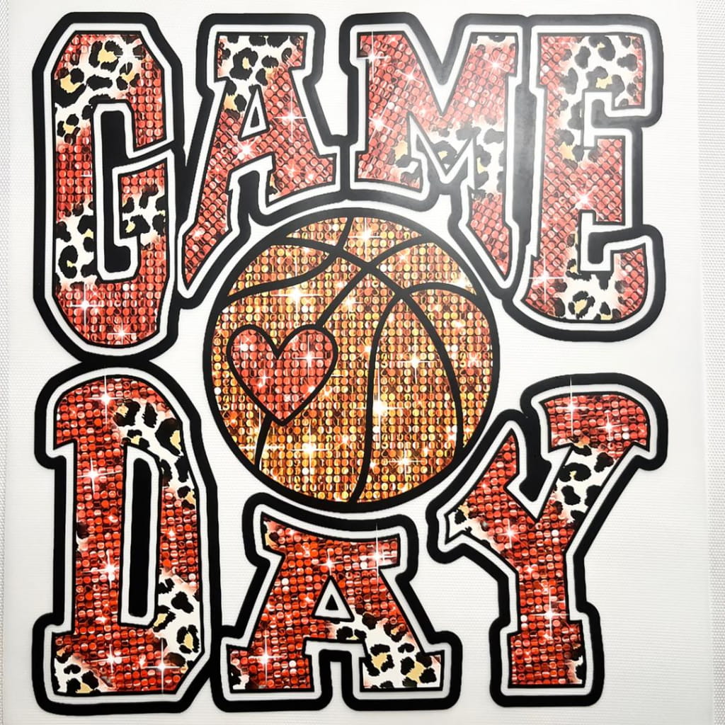 10inch Size DTF Heat Transfer ,Basketball , Game Day